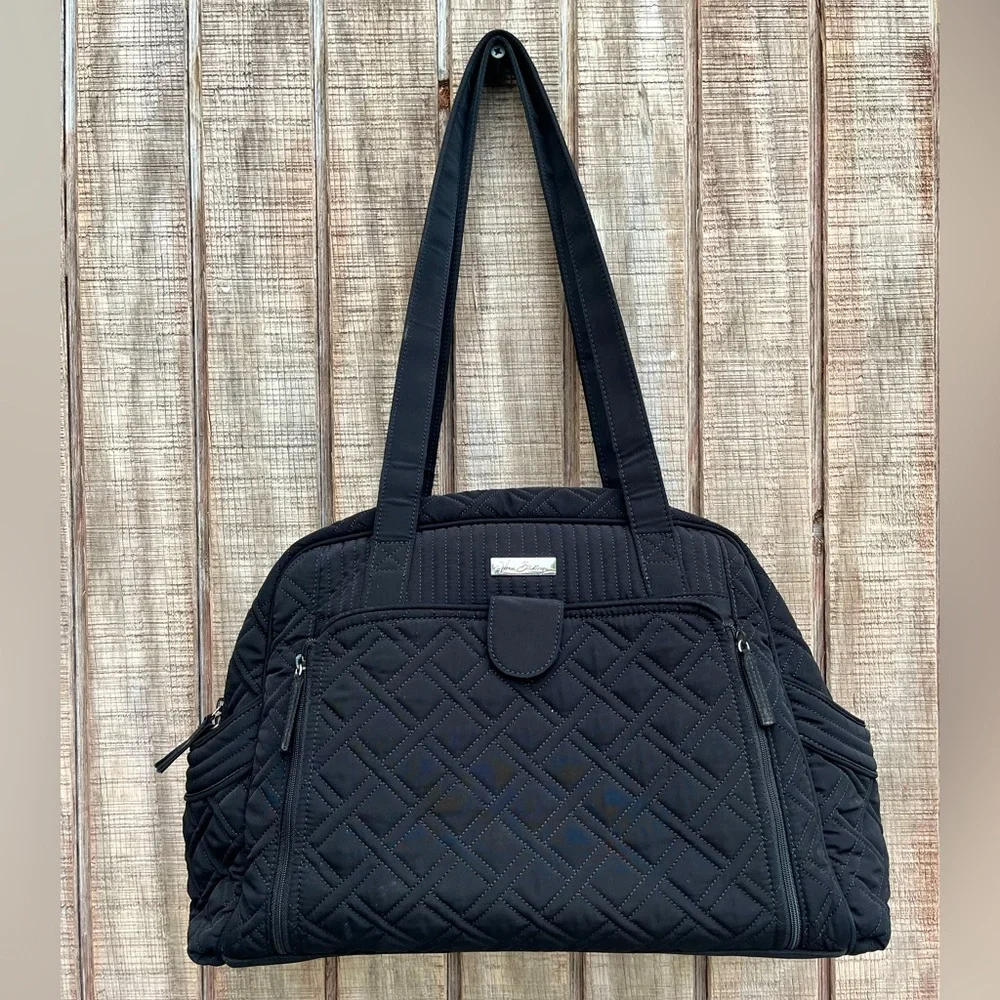 Vera Bradley black quilted The stroll tote/diaper bag